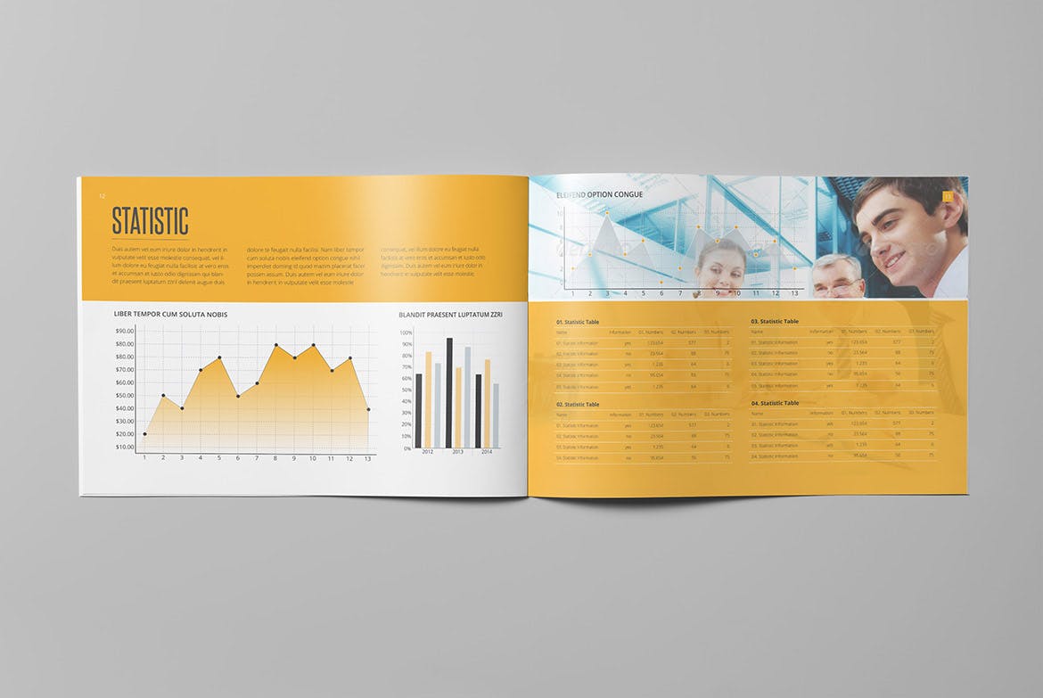 多用途公司彩页画册版式设计模板 Multipurpose Business Landscape Brochure插图(6)