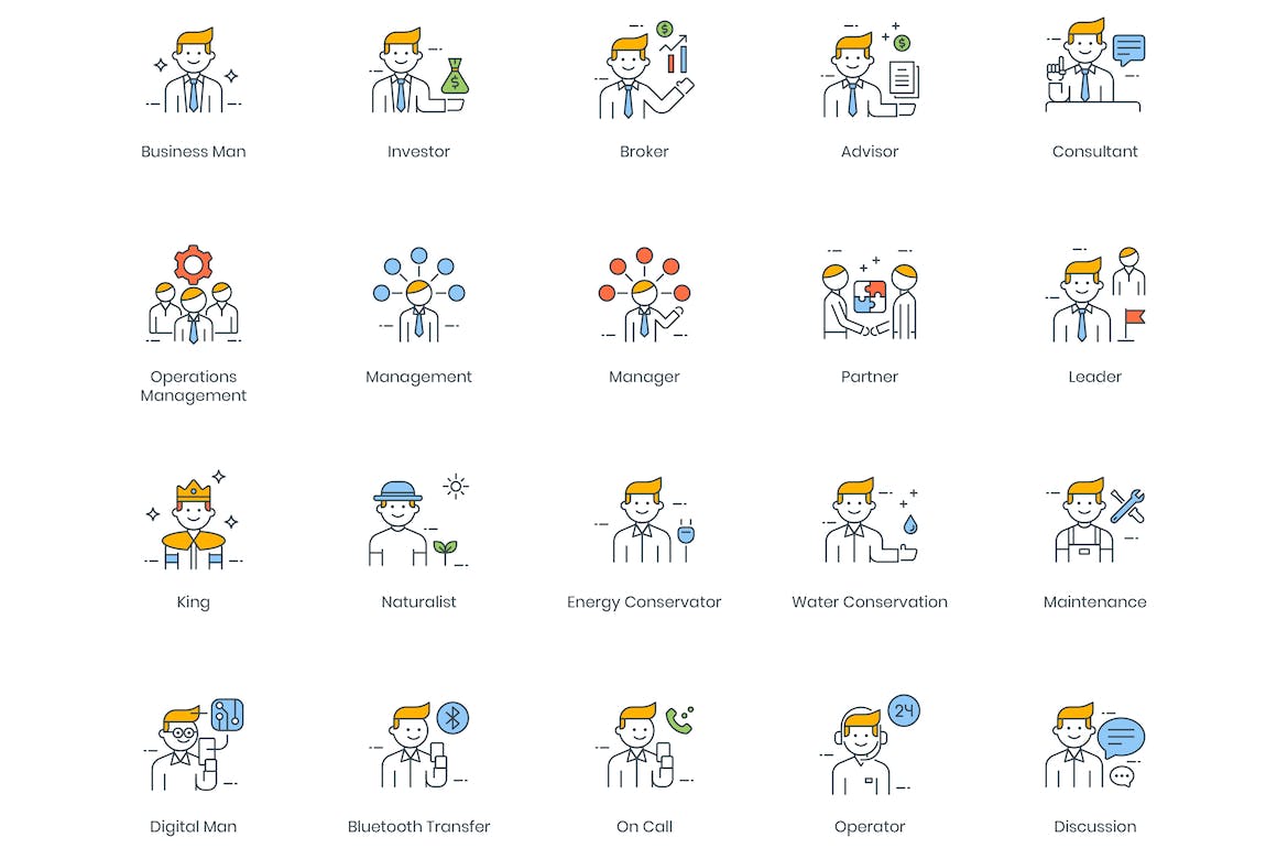 95枚商务职场人物形象图标素材 95 Business People Icons插图1