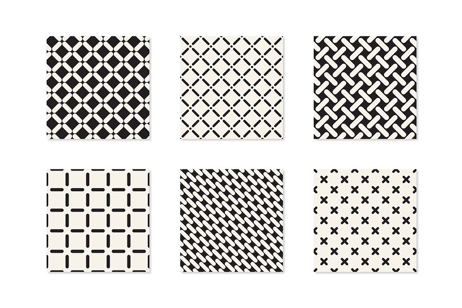 简约无缝几何图案纹理 Minimalist Seamless Patterns Set插图(2)