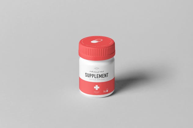 保健品药物罐子&盒子样机模板7 Supplement Jar & Box Mock-up 7插图(5)