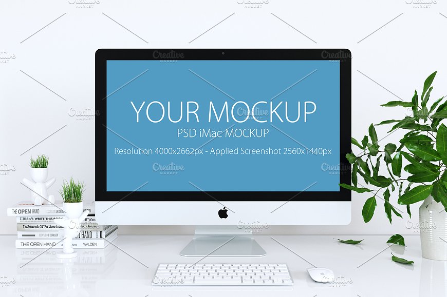 iMac一体机样机 iMac Mockup (white – 01)插图(1)