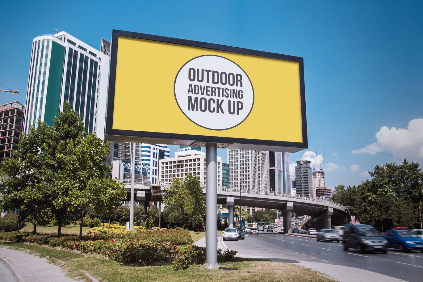 户外公路大型广告牌效果图样机模板#12 Outdoor Advertisement Mockup Template #12插图