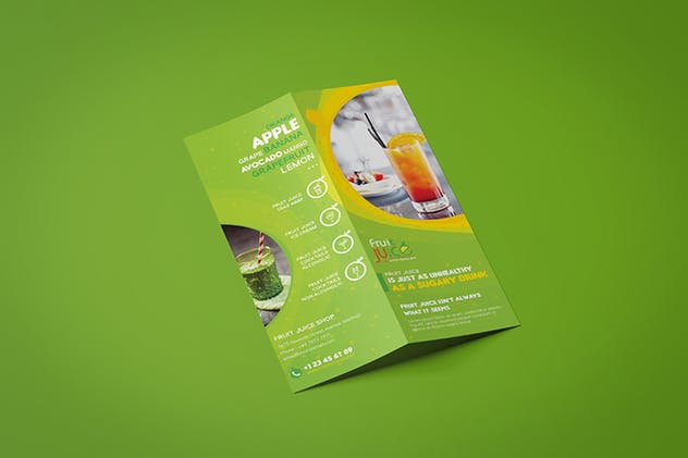 果汁冷饮饮料店点餐菜单PSD模板 Fruit Juice Shop/ Take-out Brochure and Mini Menu插图5