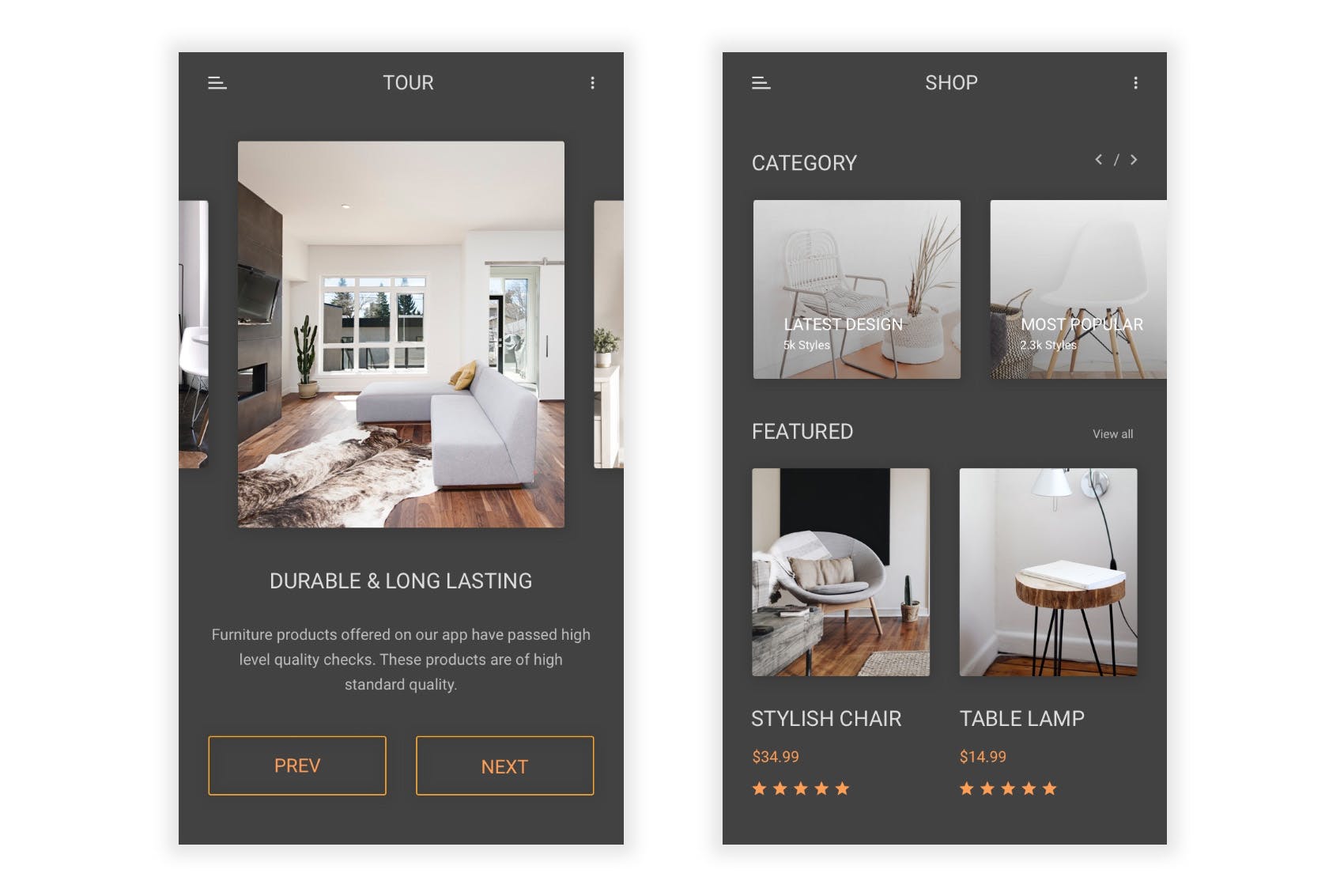 家具网上商城APP应用UI设计PSD模板 Sajja – Furniture Store & Ecommerce for Photoshop插图(3)