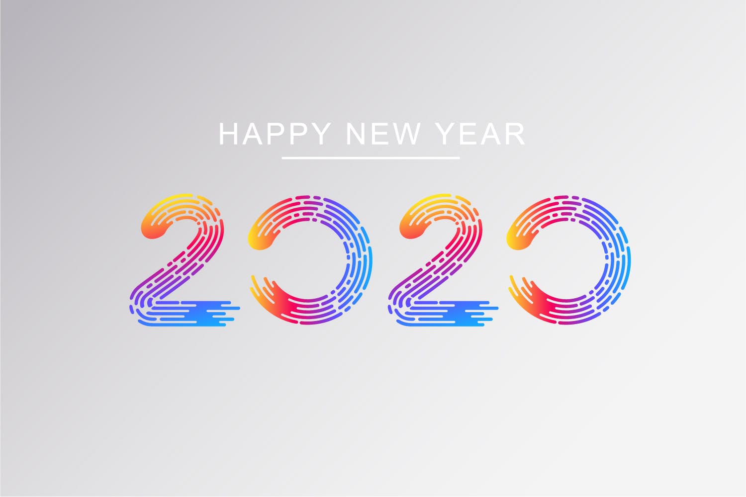 2020新年数字彩色矢量设计图形素材 2020 Happy New Year Greeting Card插图(1)