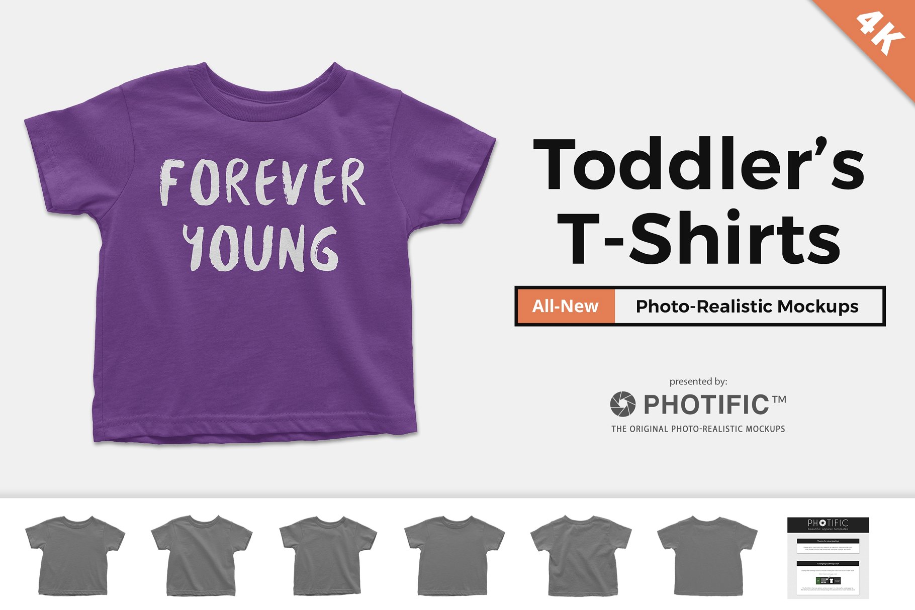 幼儿T恤样机模板 Toddler’s T-Shirt Mockups插图
