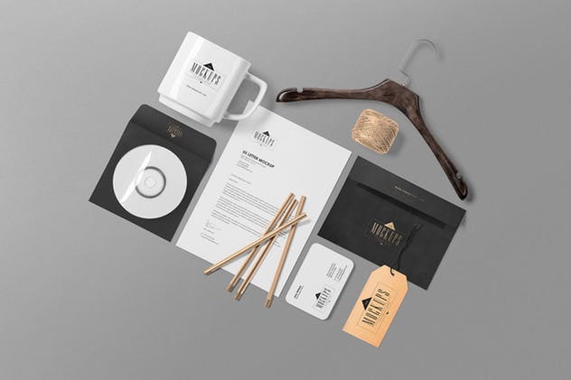 5款办公用品品牌VI场景样机 5 Stationery Mockups Scenes插图(2)