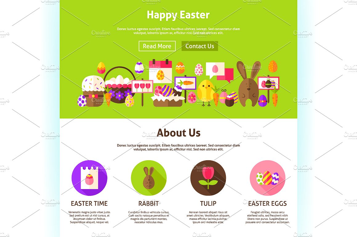 复活节 Banner 素材集合 Happy Easter Web Banners插图(3)