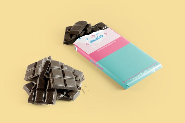 巧克力条食品外包装样机 Chocolate Bar Packaging Mockup插图(8)