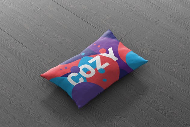 时尚多彩矩形卧室沙发枕头样机 Pillow Mockup – Rectangle插图2