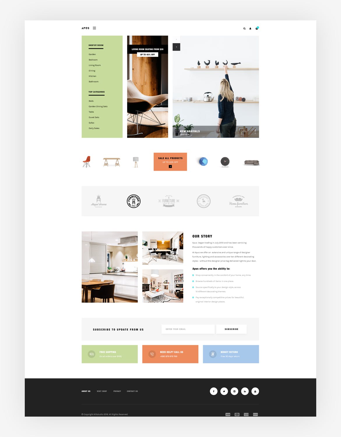 多用途家具品牌网站&网上商城PSD设计模板 Apus – Multipurpose Funirure Shop,Interior Agency插图(10)