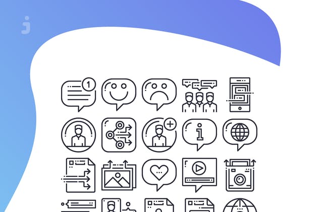 25枚社交媒体矢量图标合集 25 Social Media icon set插图(2)