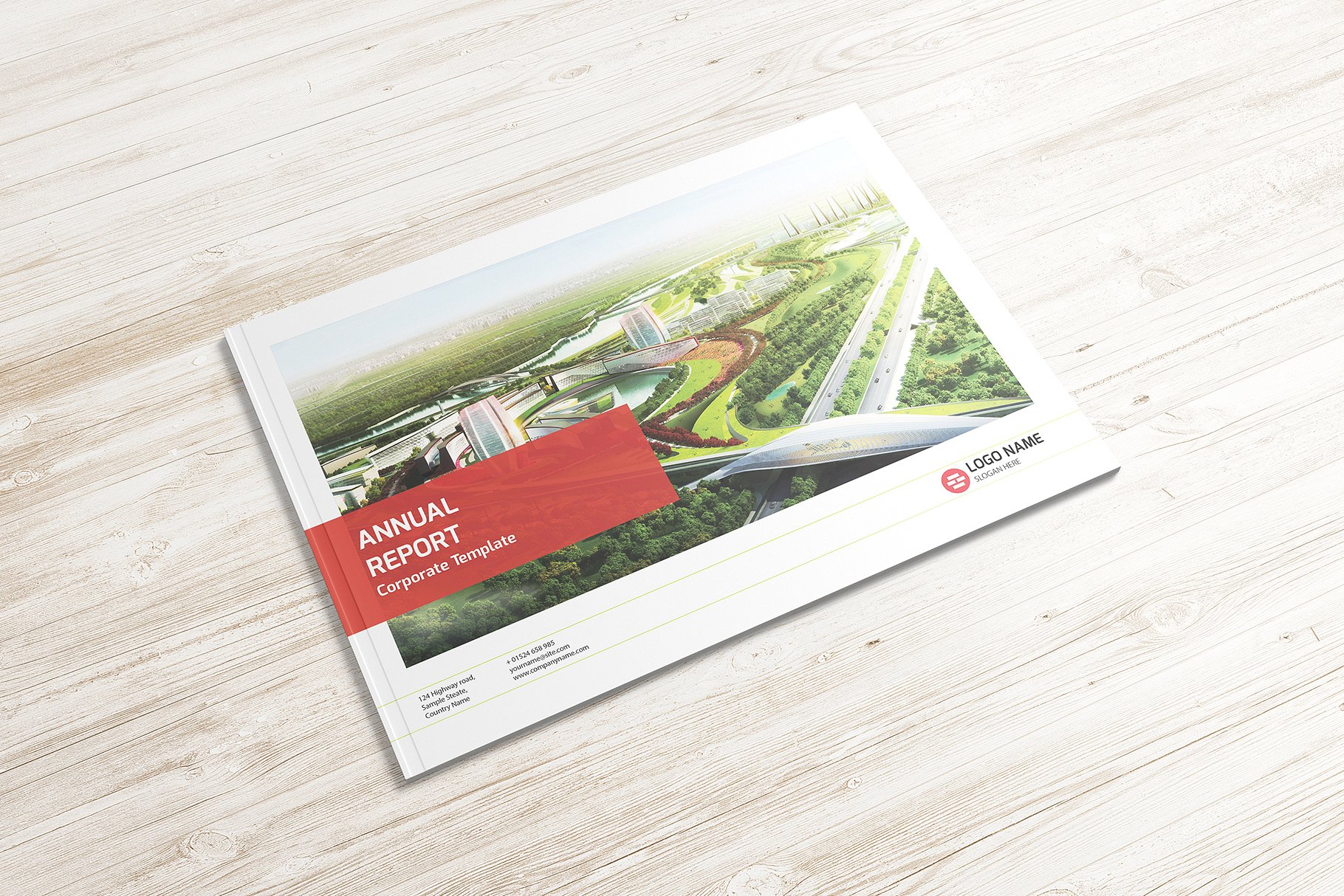 A4规格企宣画册样机模板 A4 Landscape Catalog Mockups v.2插图(5)