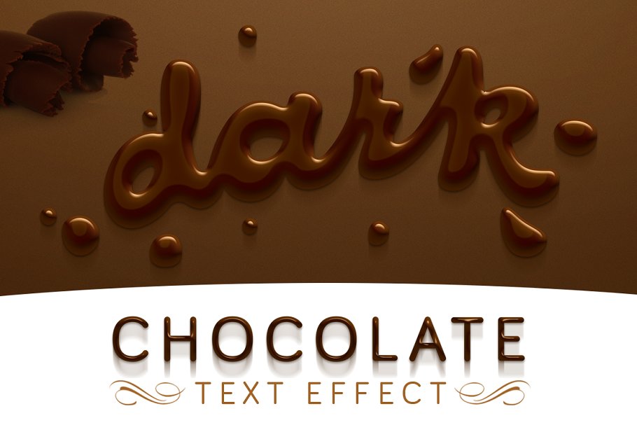 丝滑巧克力质感PS字体样式 Chocolate text effect插图(2)