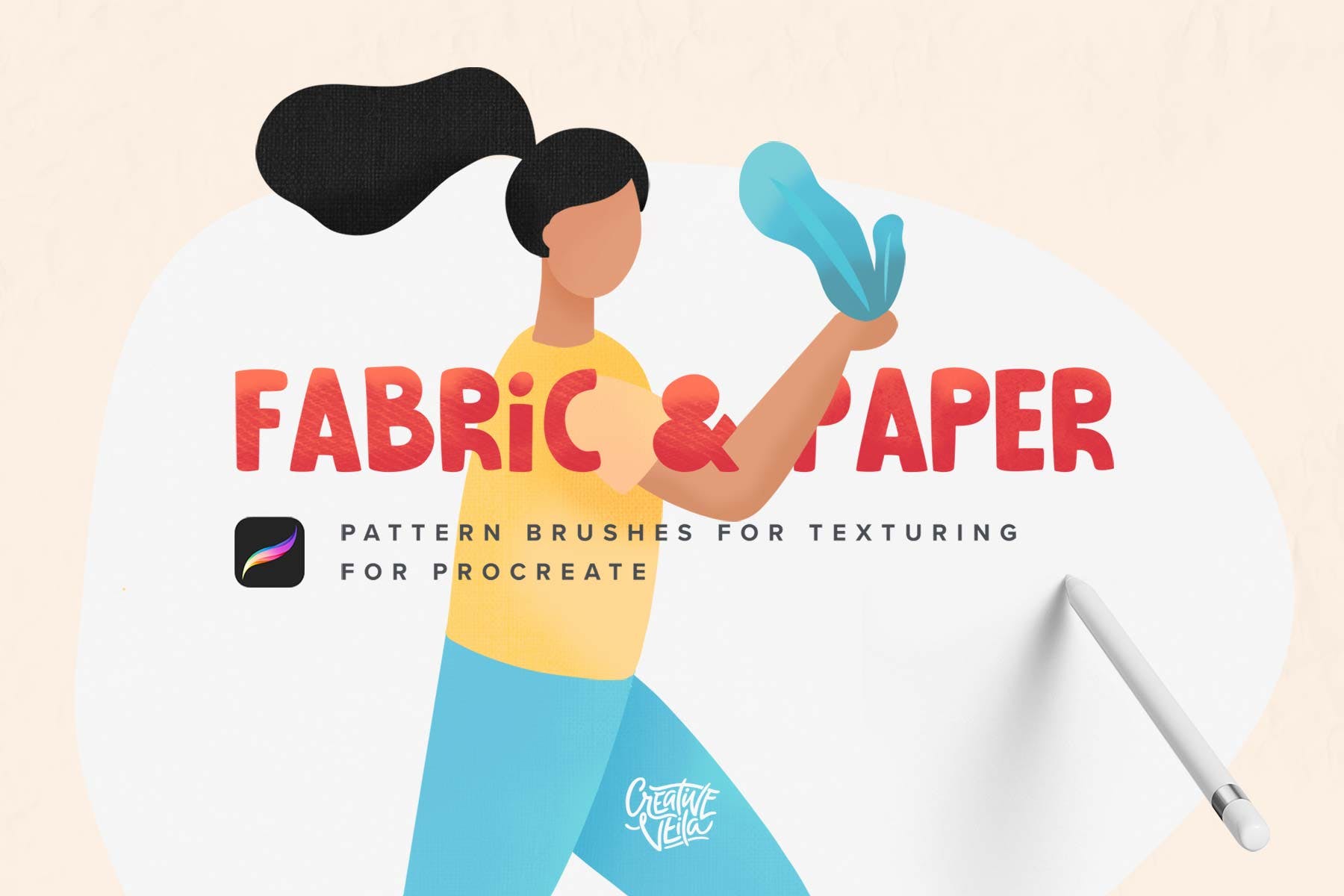 28种织物和纸张肌理纹理Procreate笔刷 Fabric & Paper Procreate Brushes插图