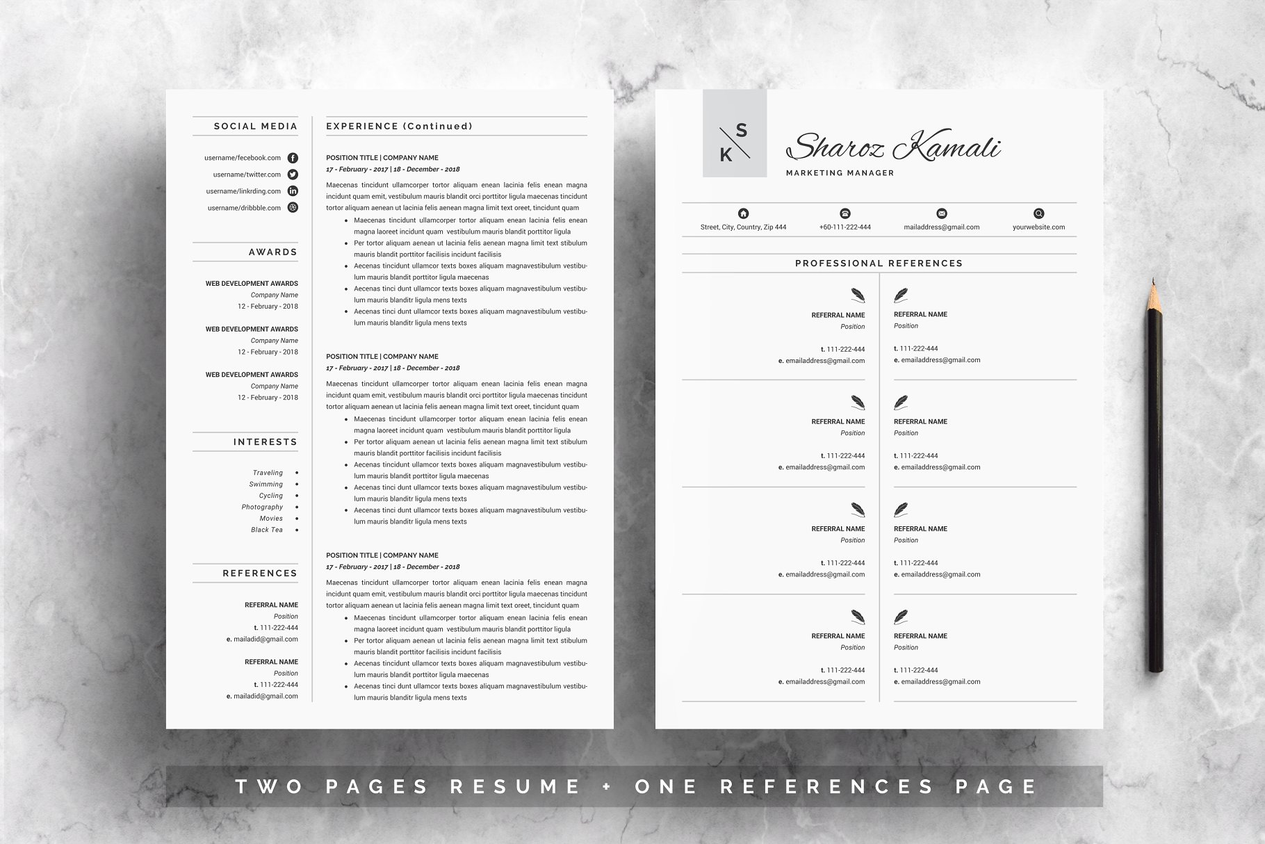 专业简历模板 Resume Template | 4 Pages Pack插图(2)