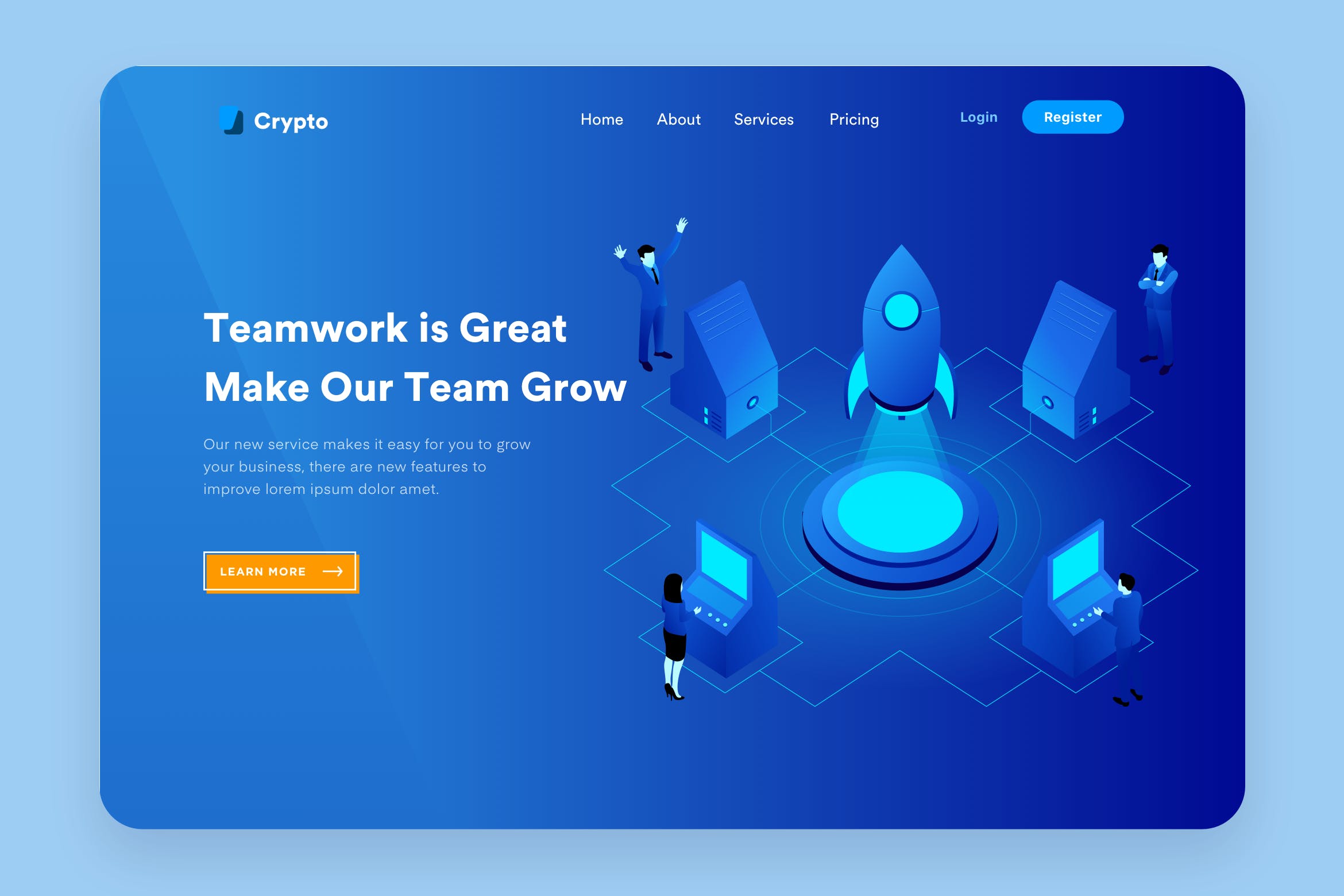 团队协作概念主题网站设计矢量插画 Start Up Teamwork Desktop Header Illustration插图
