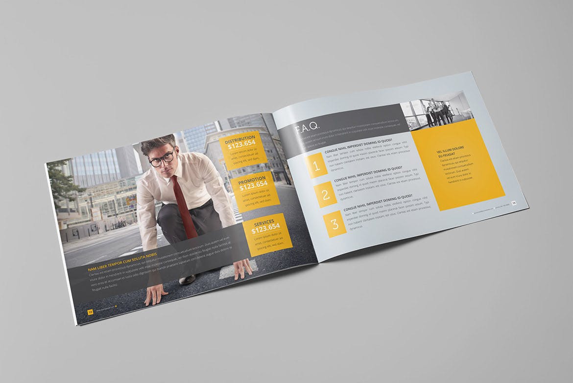 简约设计风格公司宣传画册版式设计模板 Clean Business Landscape Brochure插图10
