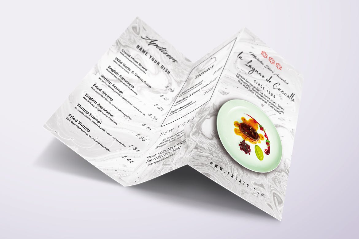 不同国家餐馆三折页菜单设计模板合集 Different Countries Trifold Food Menu Bundle插图9
