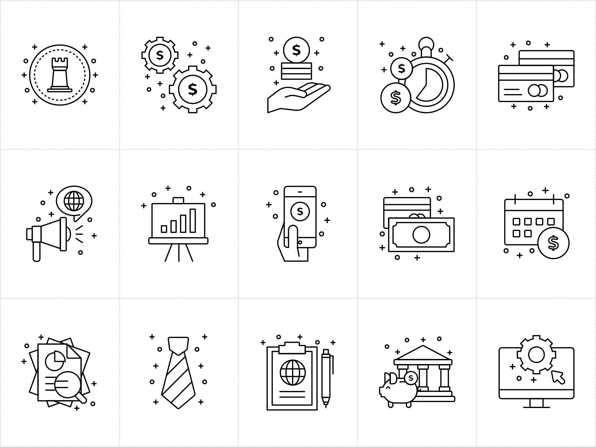 企业业务相关矢量图标素材 Corporate Business Vector Icons插图(1)