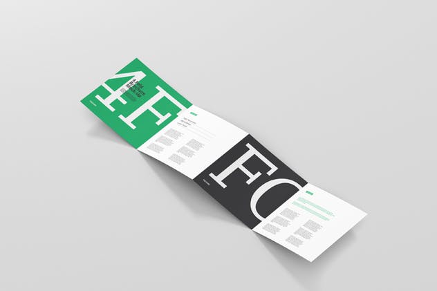 方形四折页宣传册传单样机模板 4-Fold Brochure Mockup – Square插图(6)