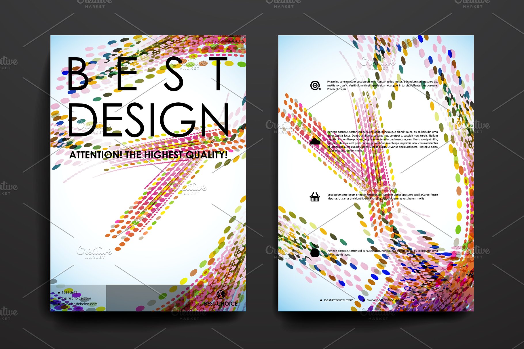 抽象彩色几何椭圆图形宣传册模板 Brochure Templates插图(3)