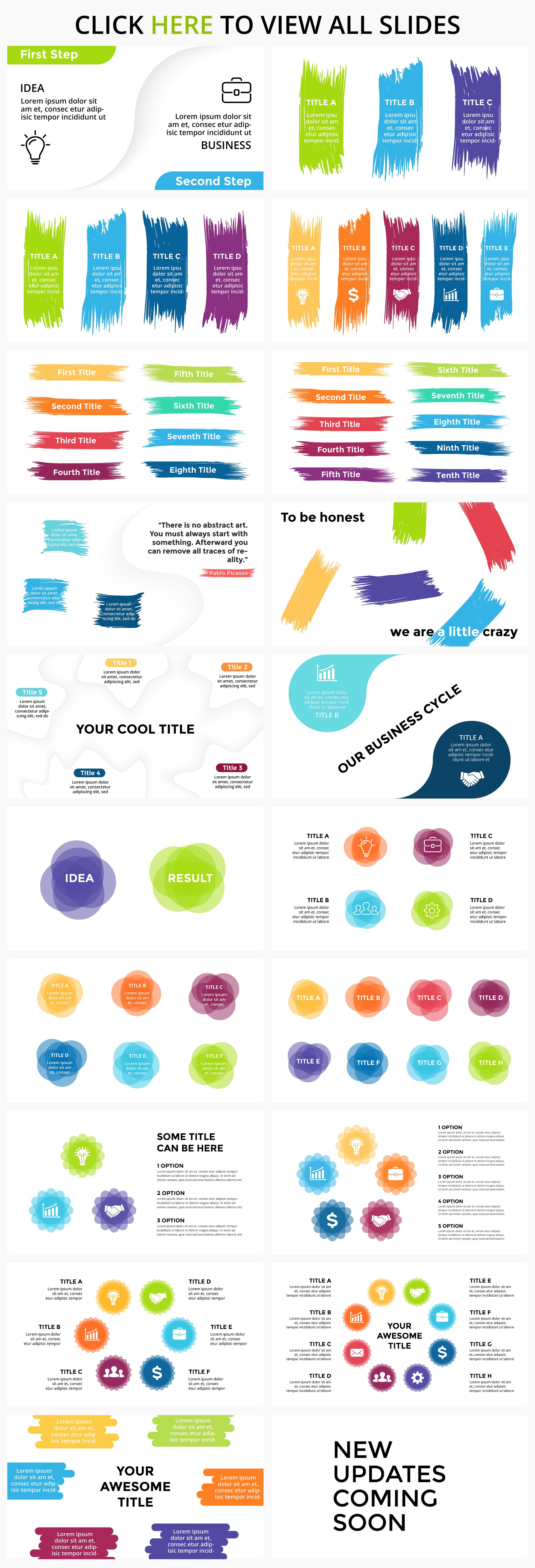 独特的工作信息图表ppt模板 Abstract. Infographic templates.插图(1)