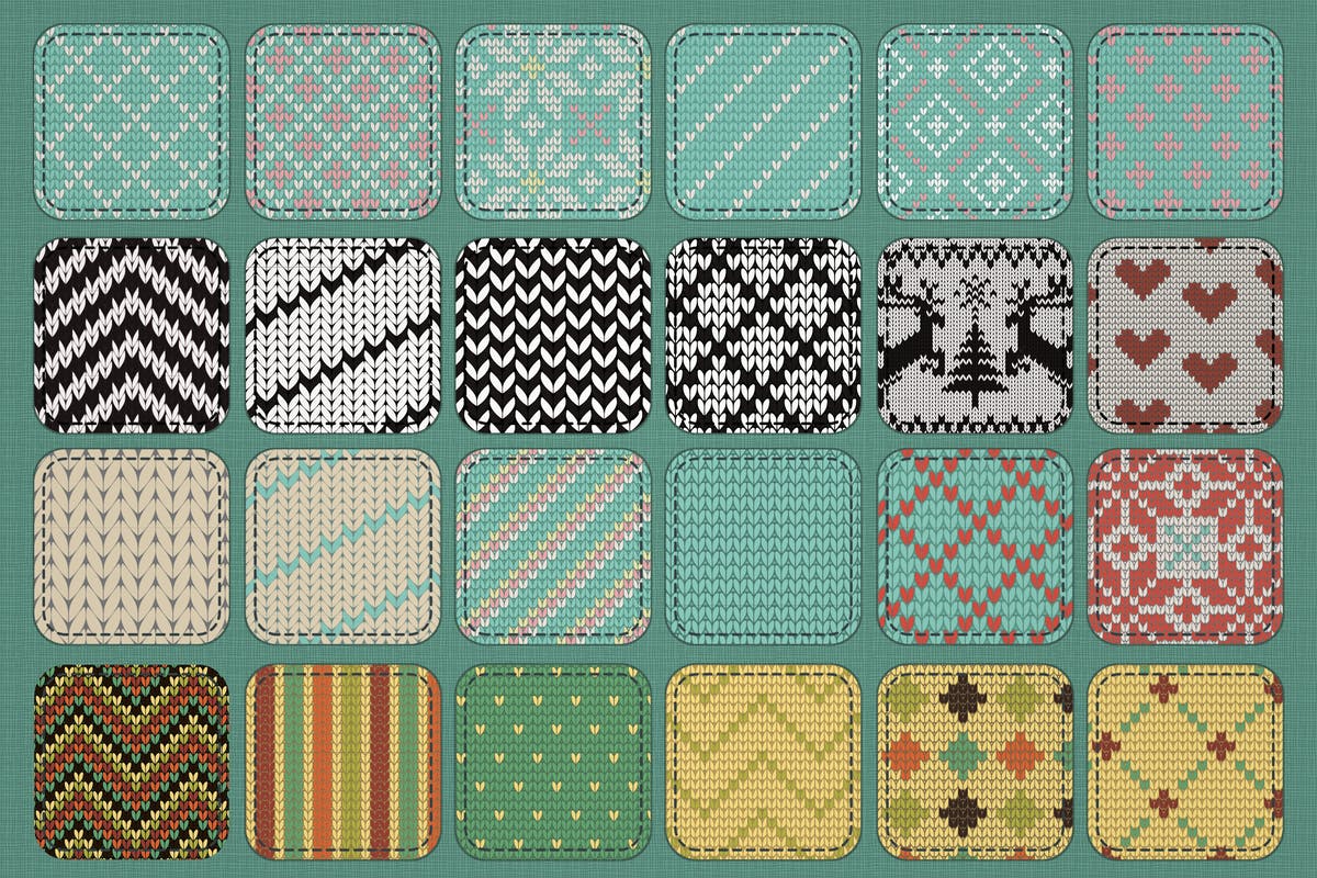 30组无缝针织纺织纹理图案套装 30 Seamless Knit Textures插图