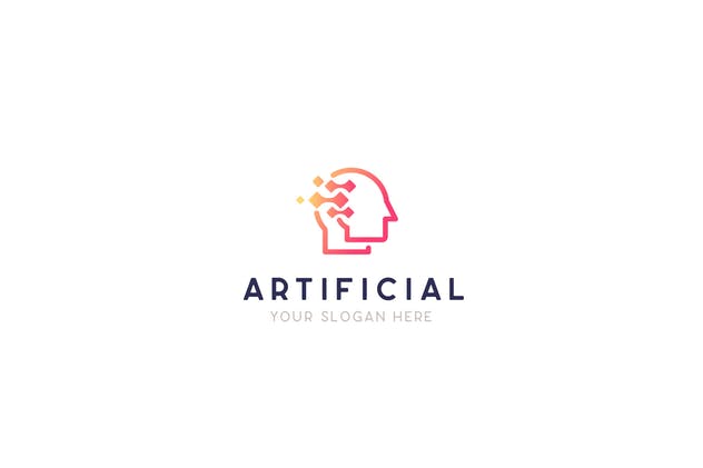 人工智能技术公司Logo设计模板 Human Artificial Intelligence Technology Logo插图(1)