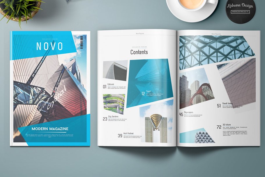 A4&美国信纸规格杂志通用模板 Novo Modern Magazine插图