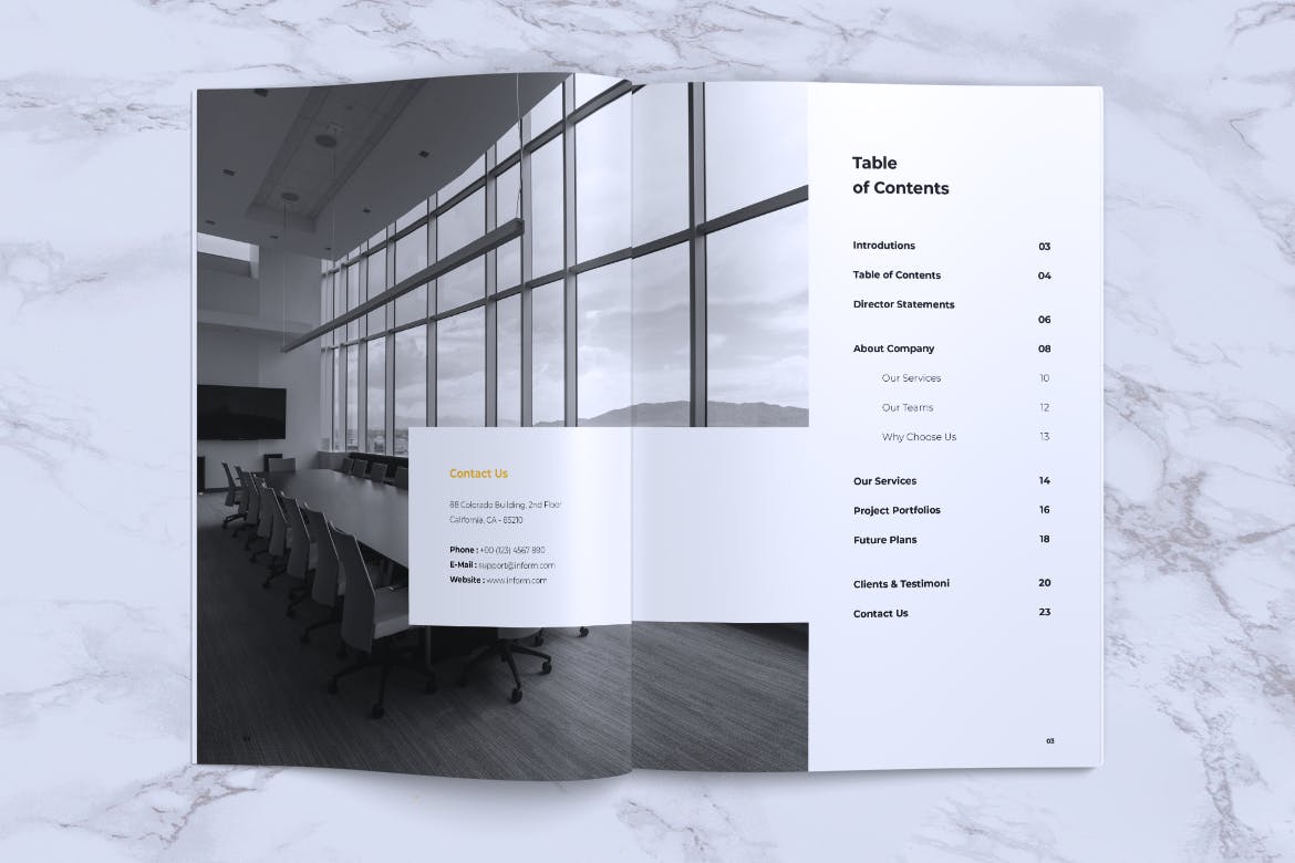 高逼格企业画册/产品服务目录INDD设计模板 INFORM Company Profile Brochure插图1