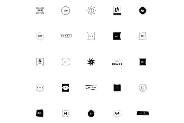 50款极简主义几何图形创意Logo设计模板V4 50 Minimal Logos Vol.4插图(1)
