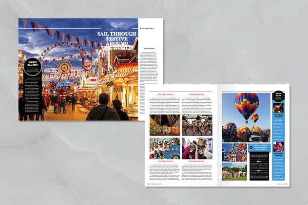 旅行风景主题杂志排版模板 Traveling Magazine插图(6)