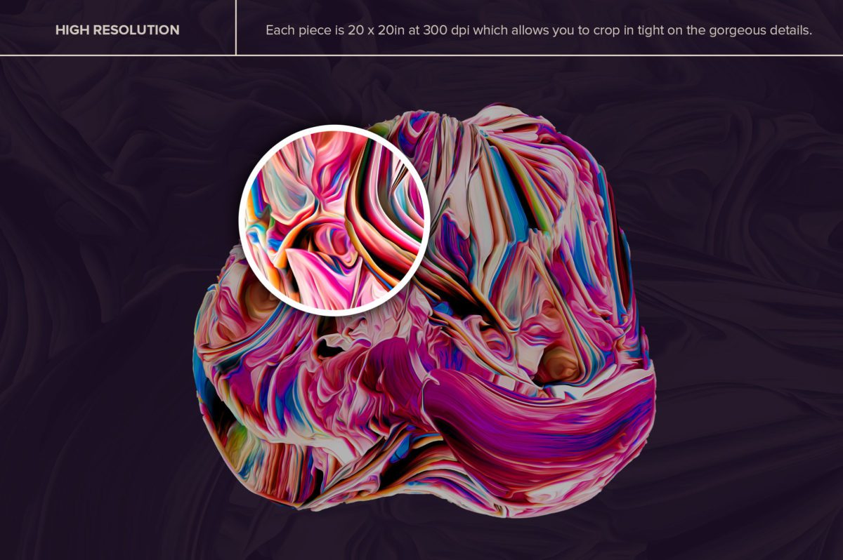 创意抽象纹理系列：80个3D立体抽象形状&PS笔刷 Displaced插图3