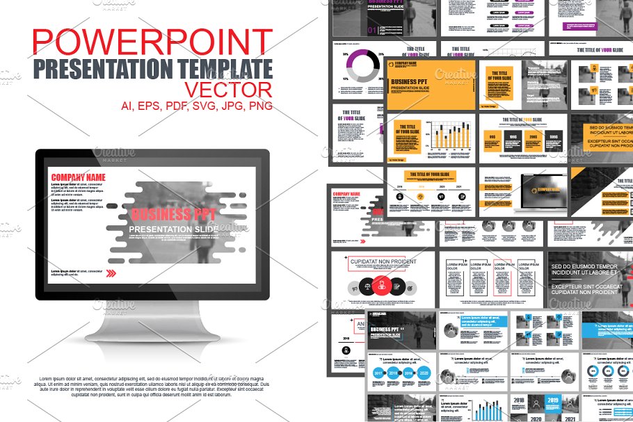 多元素信息展示 PPT 幻灯片模板 Powerpoint Presentation Templates插图