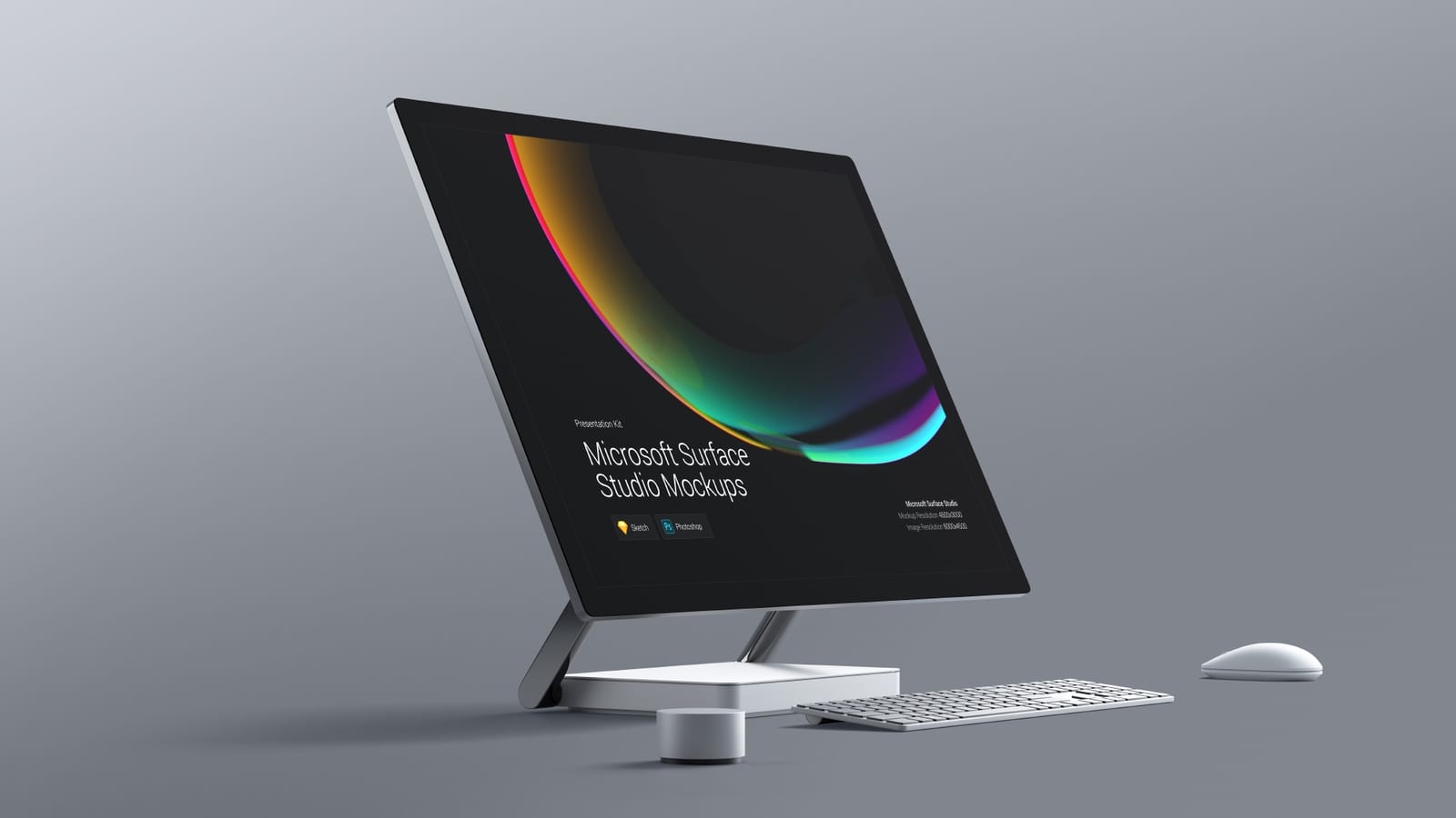 超级主流桌面&移动设备样机系列：微软一体机 Surface Studio 样机&场景 [兼容PS,Sketch;共3.83GB]插图(3)