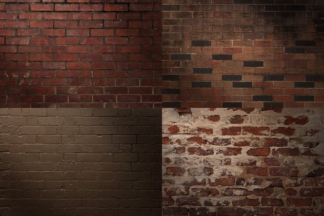 20款砖墙纹理背景 Brick Wall Textures / Backgrounds插图3