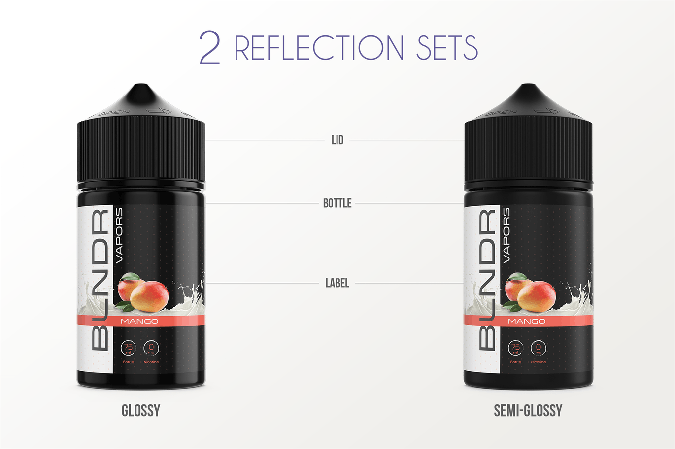 75ml容量装电子烟烟油瓶外观设计样机模板 eLiquid Bottle Mockup v. 75ml-A插图(3)