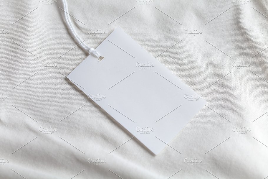 服装吊牌标签白色样机模板 Clothes label tag blank white mockup插图(1)