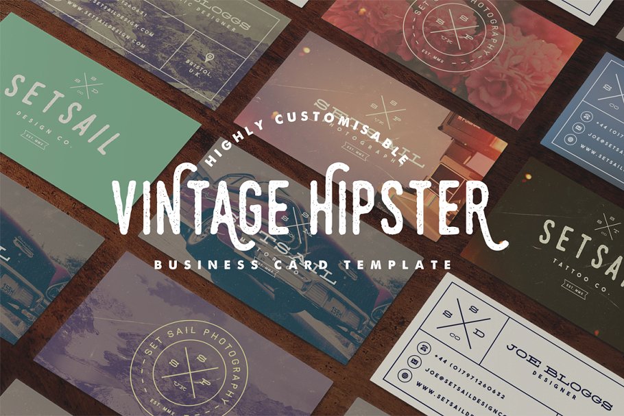 复古商务名片模板  Vintage Business Card Template插图