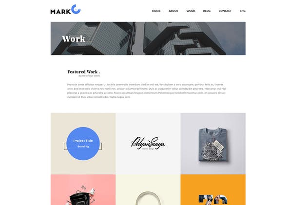 创意设计作品展示设计师网站设计PSD模板 MarkO插图(4)