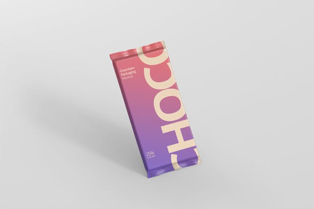 巧克力铝箔包装设计样机 Foil Chocolate Packaging Mockup插图(4)