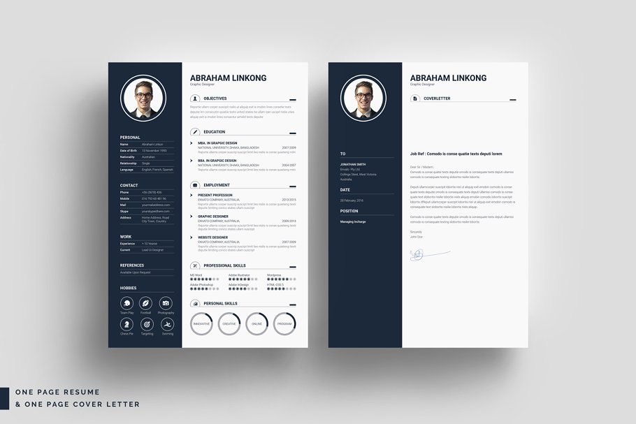 经典实用个人简历表设计模板 Modern Resume 3 Pages插图2