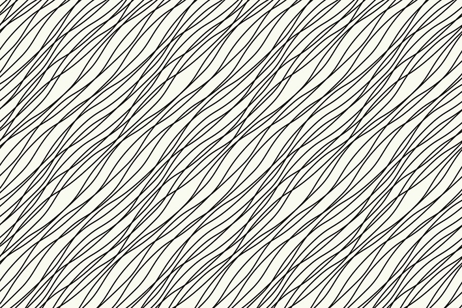 手绘涂鸦无缝线条重叠图案 Hand drawn Doodles Seamless Patterns插图(2)