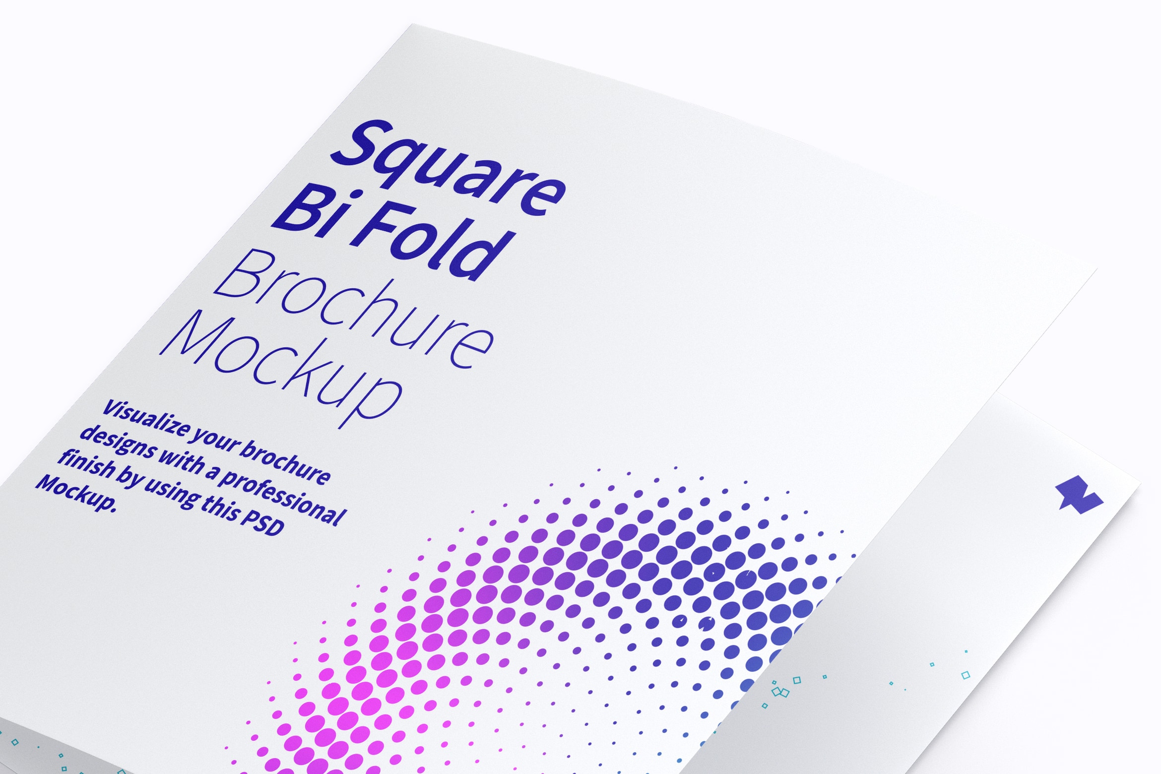 方形折页宣传册宣传单设计样机01 Square Bi Fold Brochure Mockup 01插图3