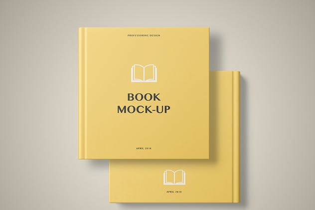 精装硬封面方形书展示样机素材模板hardcoversquarebookmockup–set2