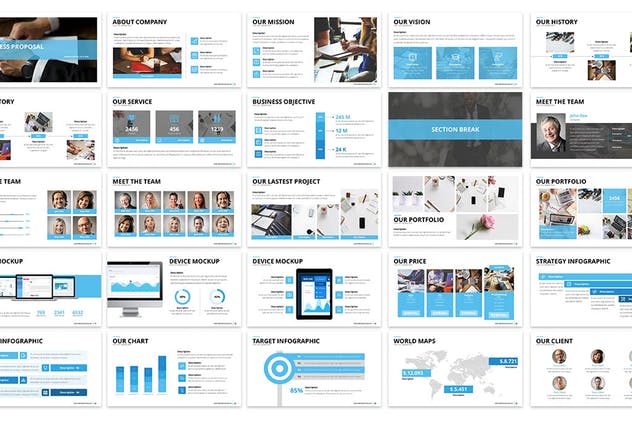 简约商业提案策划PPT演示模板 Simply Business Proposal – Powerpoint Template插图(1)