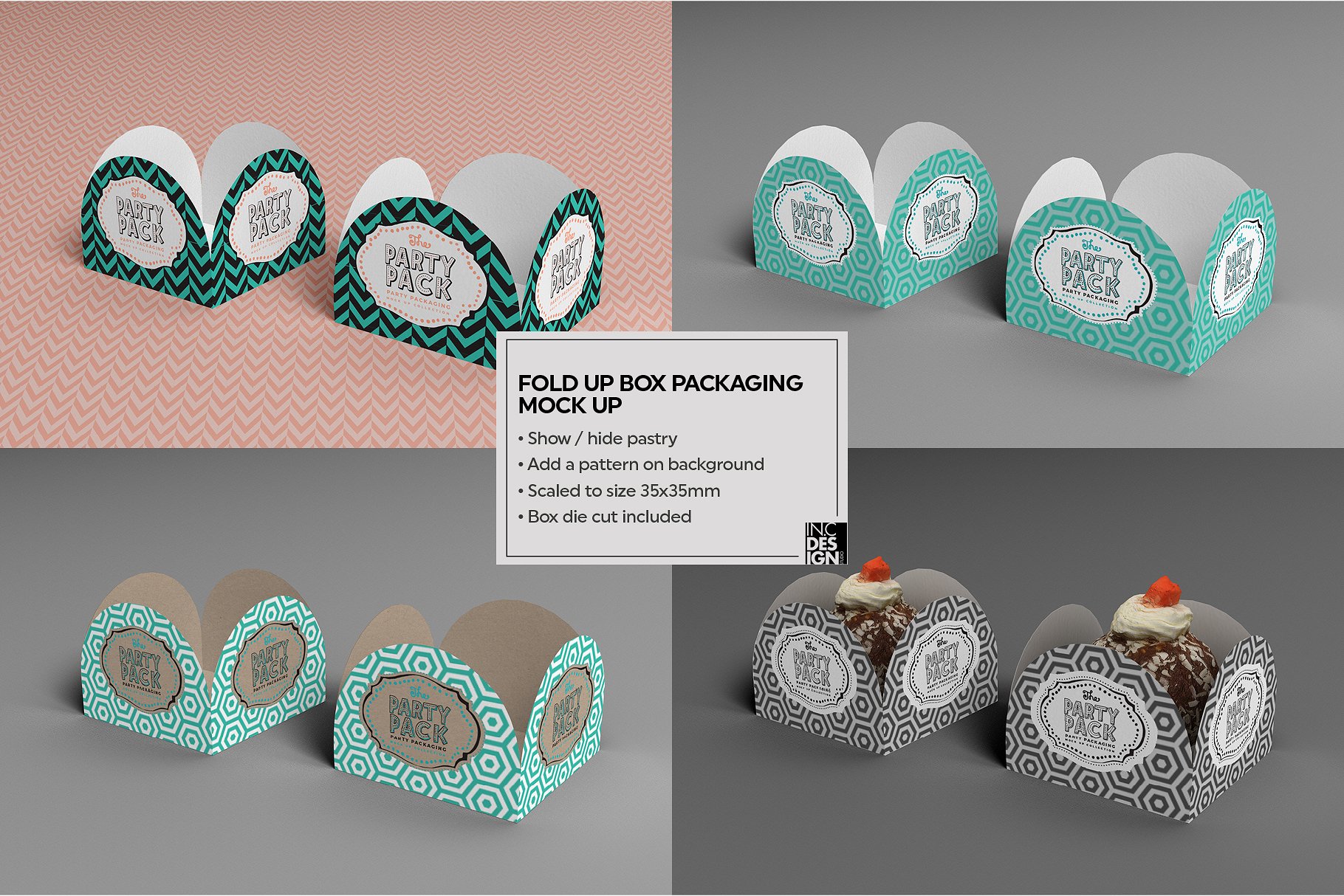 折叠盒包装展示样机 Fold Up Box Packaging Mockup [psd]插图(1)