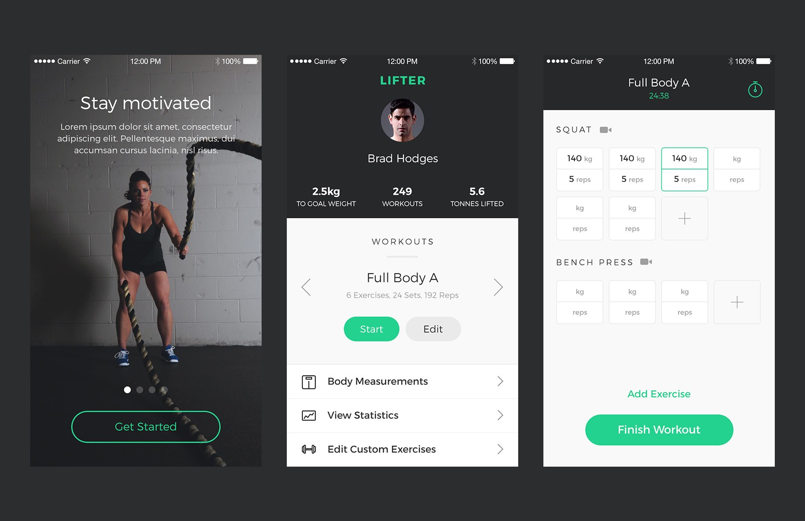 健身类 APP UI 套件 Lifter – Fitness App UI Kit插图(1)