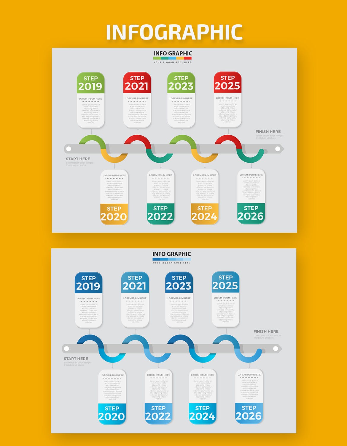 信息图表之里程碑大事记图形设计素材 Timeline Infographics design插图2